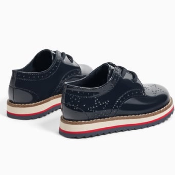 girls navy patent shoes